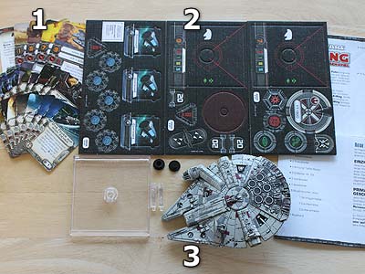 Star Wars X-Wing Miniaturen-Spiel - Erweiterung-Pack - Millennium Falke - Spielmaterial