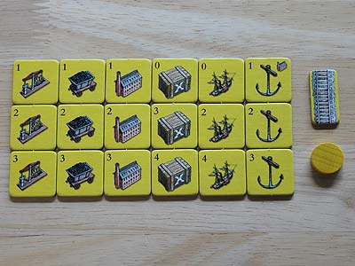 Age of Industry - Spielplättchen und Spielstein