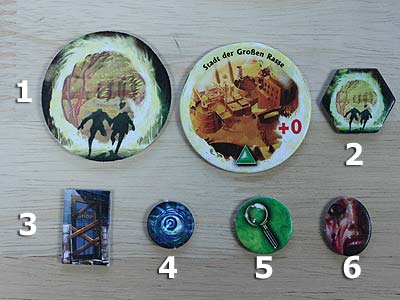 Arkham Horror - Tor-, Aktivitäts-, Geschlossen-, Verderben-, Hinweis- und Terror-Marker