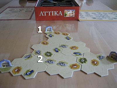 Attika - Spielfeld für 3 Spieler
