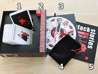 black stories - Das Spiel - Spielmaterial