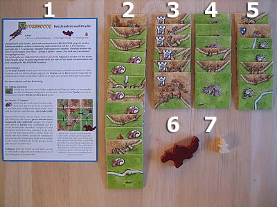 Carcassonne - Burgfräulein und Drache - Spielmaterial