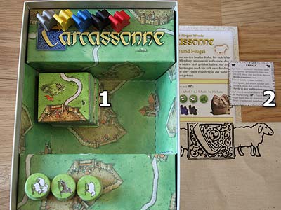 Carcassonne - Schafe und Hügel - Spielmaterial