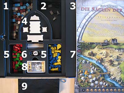 Die Säulen der Erde - Spielmaterial
