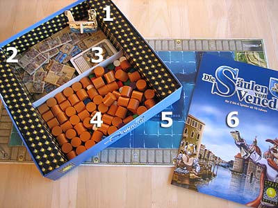 Die Säulen von Venedig - Spielmaterial