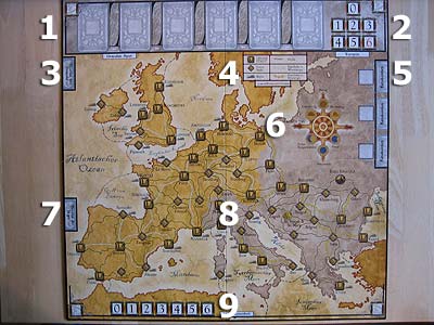 Fury of Dracula - Aufbau Spielbrett