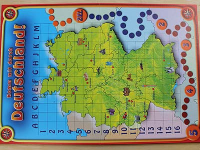Komm mit durch Deutschland - Vorderseite Spielplan