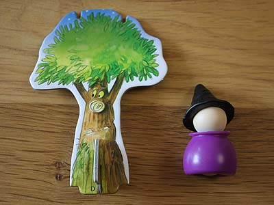 Kullerhexe - Baum, Spielfigur Kullerhexe und Hut