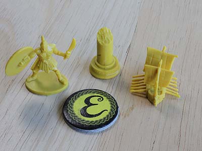Kyklades - Truppe, Opfermarker, Schiff und Gebietsmarker