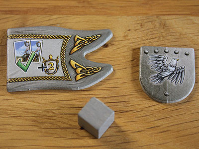Merlin - Flagge, Schild und Baumaterial