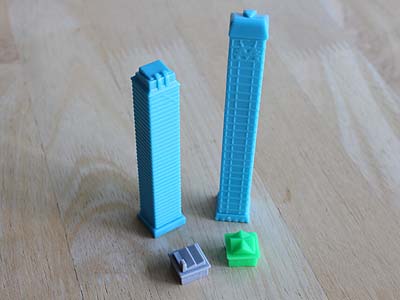 Monopoly - U-Build - Wolkenkratzer, Monopoly-Tower, Industriegebäude und Wohnhaus