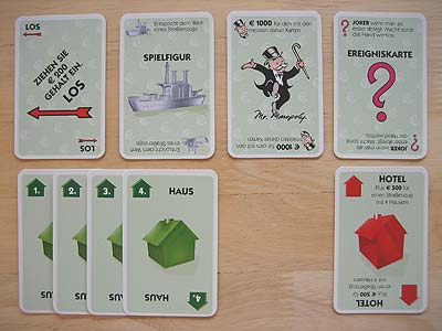 Monopoly - Das Kartenspiel - Haus-, Hotel- und Bonuskarten