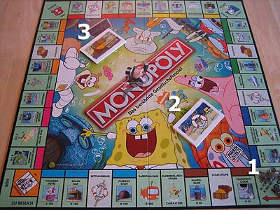 Monopoly SpongeBob - Schwammkopf - Spielbrett Startaufstellung