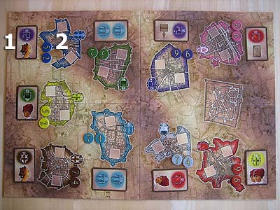Patrizier - Spielbrett-Startaufstellung