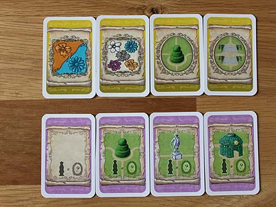 Sanssouci - Spielkarten, Ersatzkarten und Auftragskarten