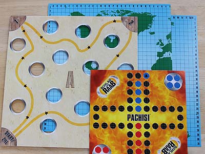 Schlag den Raab - Das 2. Spiel - Weltkarte, Punkteleiste/Pachisi-Spielfeld und Kugelbahn