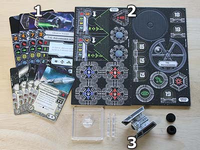 Star Wars X-Wing Miniaturen-Spiel - Erweiterung-Pack - TIE-Advanced - Spielmaterial